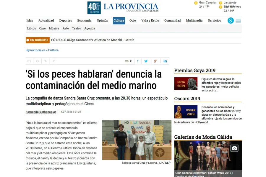 «Si los peces hablaran» denuncia la contaminación del medio marino. La Provincia