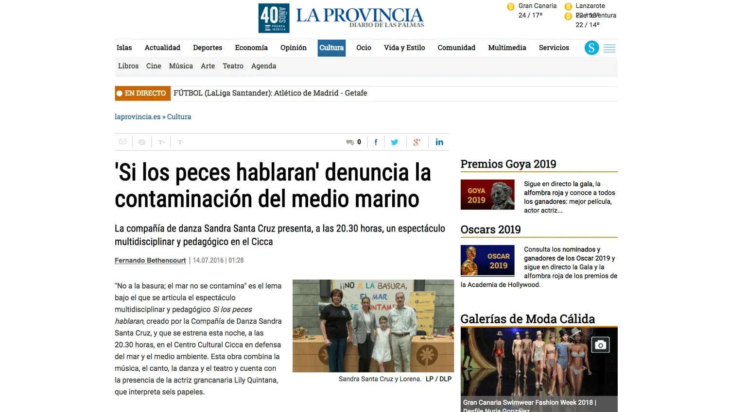 «Si los peces hablaran» denuncia la contaminación del medio marino. La Provincia